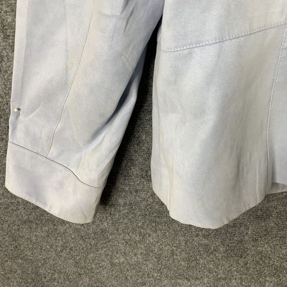 Talbots Suede Cloth Zip Front Jacket Blue Lined Shoulder Pads Size 20 - Picture 12 of 15